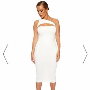 Naked Wardrobe Cut To The Side Dress /White Medium